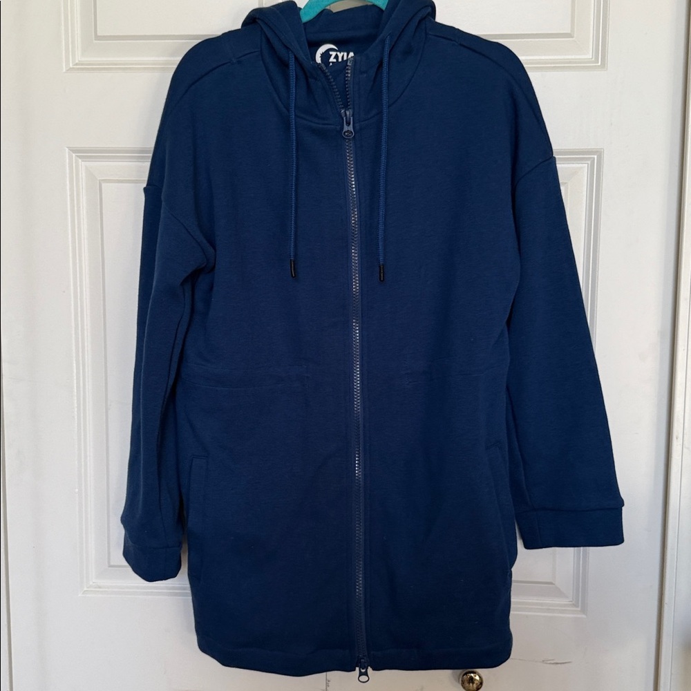 Zyia Active Blue Zip-Up Hoodie Jacket Size L New